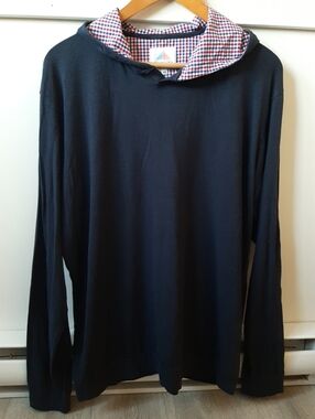 Coastal Crew Hoodie Shirt Men 2XL Deckhand Bamboo Stretch Sailing Beach Navy